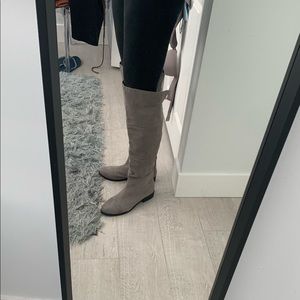 Women’s boots size 12 - grey suede like material